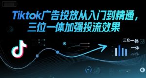 Tiktok广告投放从入门到精通，三位一体加强投流效果-优品网赚资源库