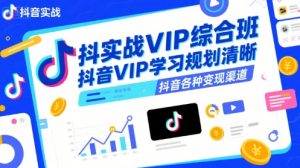 抖音实战VIP综合班,抖音VIP学习规划请晰抖音各种变现渠道-优品网赚资源库