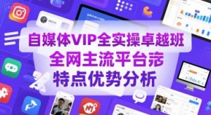 自媒体VIP全实操卓越班，全网主流平台特点优势分析-优品网赚资源库