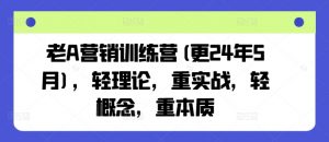 老A营销训练营(更25年7月),轻理论,重实战,轻概念,重本质-优品网赚资源库