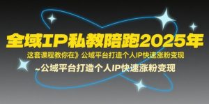 全域IP私教陪跑2025年，这套课程教你在​公域平台打造个人IP快速涨粉变现-优品网赚资源库