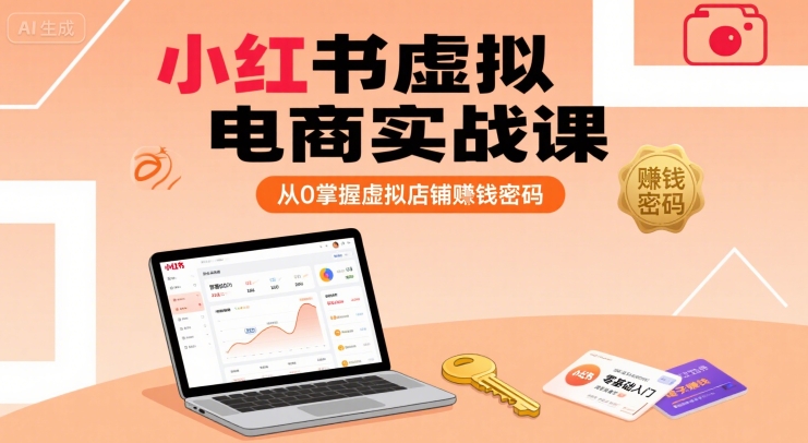 小红书虚拟电商实战课，从0掌握虚拟店铺賺钱密码-优品网赚资源库