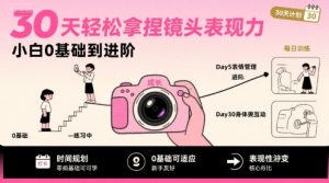 30天轻松拿捏镜头表现力,小白0基础到进阶-优品网赚资源库