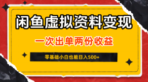 闲鱼虚拟资料新变现玩法,信息差项目,一次出单两份收益,无需囤货,可批量矩阵,零基础小白也能日入5张-优品网赚资源库