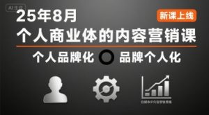 个人商业体的内容营销课25年8月，个人品牌化，品牌个人化，自媒体ip内容营销策略-优品网赚资源库