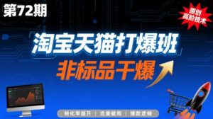 淘宝天猫打爆班原创高阶技术第72期,非标品干爆-优品网赚资源库