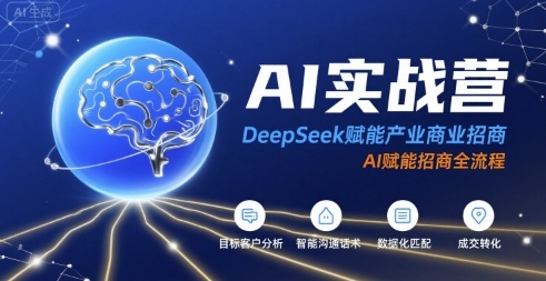 AI实战营：DeepSeek赋能产业商业招商，AI赋能招商全流程-优品网赚资源库