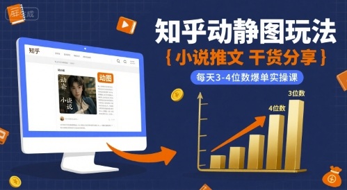 小说推文干货分享之知乎动静图玩法,每天3-4位数爆单实操课-优品网赚资源库