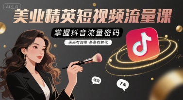 美业精英短视频流量课,掌握抖音流量密码,天天有询单,条条有转化-优品网赚资源库