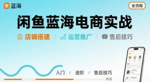 闲鱼蓝海电商实战,店铺搭建运营售后全流程-优品网赚资源库