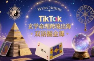 TikTok玄学命理跨境出海双语掘金课，手把手教你用命理知识精准直击海外用户痛点-优品网赚资源库