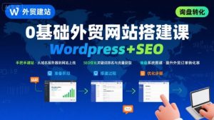 WordPress外贸建站+SEO优化课程,手把手教你从0到1搭建可获得询盘的外贸网站-优品网赚资源库