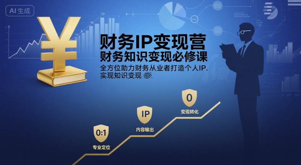 财务IP变现营，财务知识变现必修课，全方位助力财务从业者打造个人IP，实现知识变现-优品网赚资源库