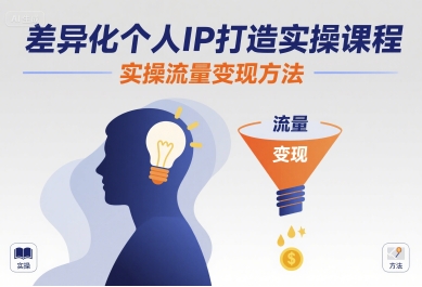 差异化个人IP打造实操课程，实操流量变现方法-优品网赚资源库