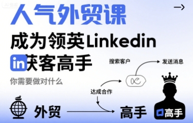 人气外贸课-成为领英Linkedin获客高手，你需要做对什么-优品网赚资源库