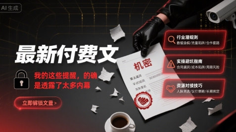 最新付费文:我的这些提醒,的确是透露了太多内幕-优品网赚资源库