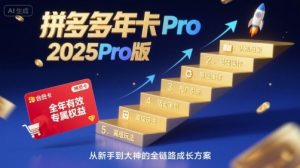 拼多多年卡2025Pro版，五大板块从认知到基础、从推广到活动、从活动到玩法-优品网赚资源库