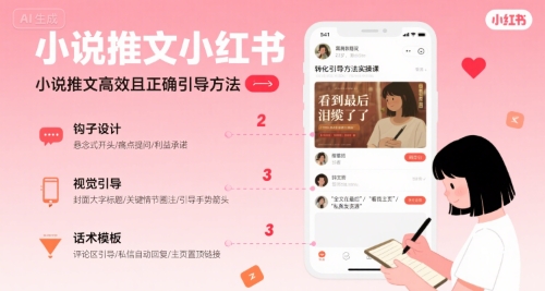 小说推文小红书高转化引导方法实操课,小说推文高效且正确引导方法-优品网赚资源库