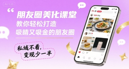 朋友圈美化课堂，教你轻松打造，吸睛又吸金的朋友圈，私域不看，变现少一半-优品网赚资源库
