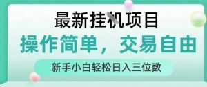 最新挂G项目，操作简单，交易自由，人人可上手，新手小白轻松日入三位数【揭秘】-优品网赚资源库