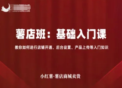 小红薯薯店商城卖货，基础入门课，教你如何进行店铺开通、后台设置、产品上传等入门知识-优品网赚资源库