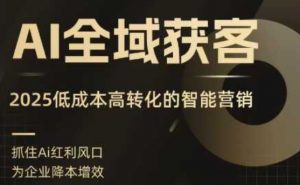 AI全域获客实训营，2025低成本高转化的智能营销，精准找客，高效营销-优品网赚资源库