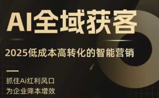 AI全域获客实训营，2025低成本高转化的智能营销，精准找客，高效营销-优品网赚资源库
