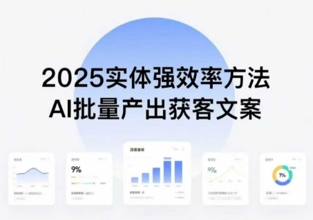 实体强效率方法:AI批量产出获客文案,2025年普通人拥抱AI,实现实体创收-优品网赚资源库