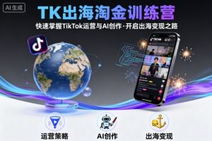 TK出海淘金训练营，助你快速掌握TikTok运营与AI创作，开启出海变现之路-优品网赚资源库