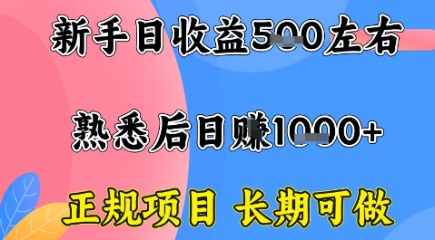 全年可变现项目，收益高无门槛，正规项目，长期可做，一天收益1k+一台电脑在家创业【揭秘】-优品网赚资源库