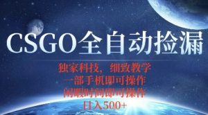 CSGO自动捡漏项目，最新独家玩法，一个手机即可操作，新手小白轻松月入1W+，操作简单易上手【揭秘】-优品网赚资源库