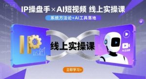 IP操盘手线上实操课，AI短视频线上课-优品网赚资源库