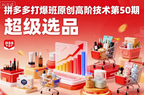 拼多多打爆班原创高阶技术第50期，超级选品-优品网赚资源库