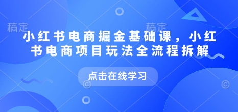 小红书电商掘金课,小红书电商项目玩法全流程拆解(更新9月)-优品网赚资源库
