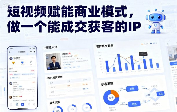 短视频赋能商业模式，做一个能成交获客的IP-优品网赚资源库