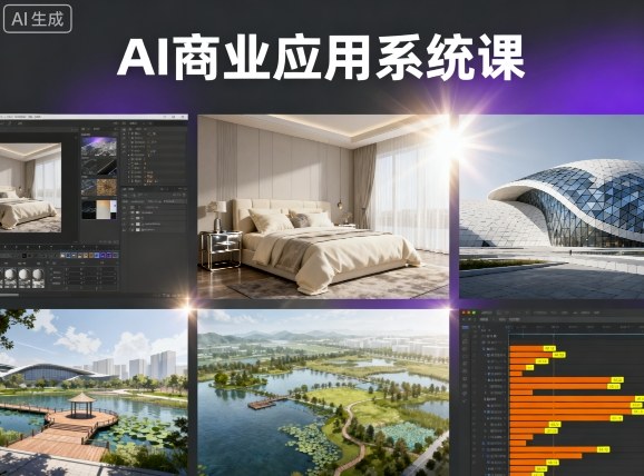 AI商业应用系统课，室内-软装-建筑-景观，智能设计+效果图+动画画实战-优品网赚资源库
