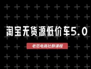 淘宝无货源价车5.0,2025最新VIP淘宝无货源课程,1688代发,蓝海选品,零成本创业首选(更新)-优品网赚资源库