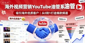 海外视频营销YouTube油管系列课程，吸引海外优质客户-优品网赚资源库