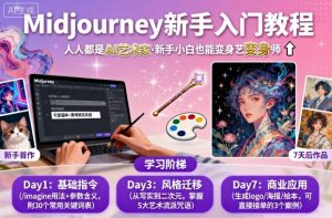 midjourney新手入门教程：人人都是AI艺术家，新手小白也能变身艺术大师-优品网赚资源库