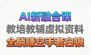 育儿教学教培新玩法，AI生成教学视频，市场大，操作简单，变现天花板非常高-优品网赚资源库
