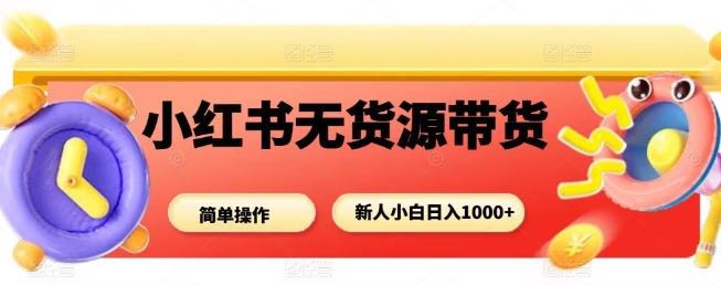 小红书无货源带货项目,简单无脑,新人小白日入多张-优品网赚资源库
