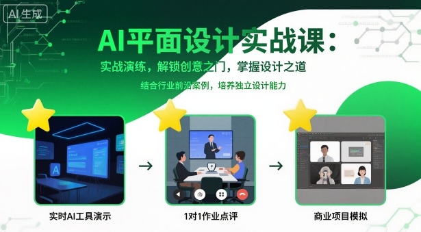 AI平面设计实战课,实战演练,解锁创意之门,掌握设计之道-优品网赚资源库