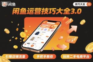 闲鱼运营技巧大全3.0，引爆店铺流量，手把手教你玩转二手电商平台-优品网赚资源库
