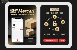 煤炉Mercari国外闲鱼二手电商运营实战全流程，仿品高利润，简单上手，闷声搞钱-优品网赚资源库
