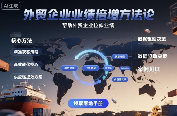 外贸企业业绩倍增方法论，帮助外贸企业拉伸业绩-优品网赚资源库