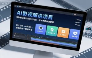 AI影视解说项目，电影解说爆款制作全流程，新手也能快速掌握-优品网赚资源库