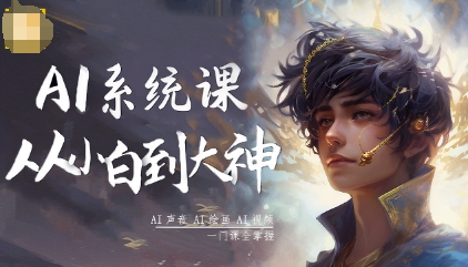 AI系统课程，从小白到大神系统学AI，AI声音-AI绘画-AI视频一门课全掌握-优品网赚资源库