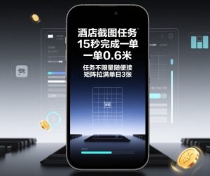酒店截图任务,15秒完成一单,一单0.6米,任务不限量随便接,矩阵拉满单日3张【揭秘】-优品网赚资源库