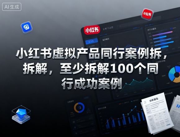 小红书虚拟产品同行案例拆解，至少拆解100个同行成功案例-优品网赚资源库