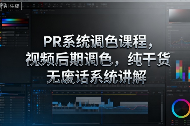 PR系统调色课程,视频后期调色,纯干货无废话系统讲解-优品网赚资源库